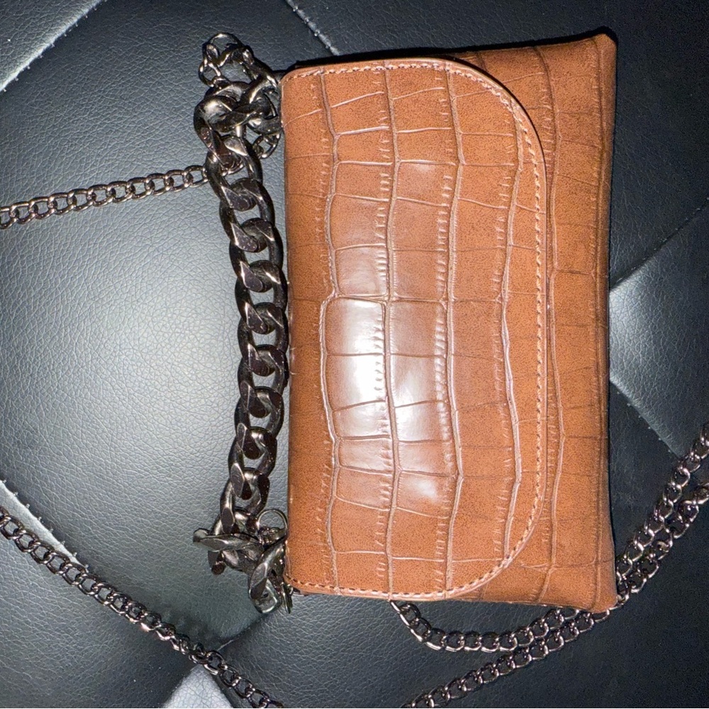 Aldo Tan Croc-Embossed Crossbody Bag